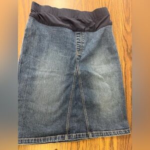 GAP Maternity Denim Skirt with Navy Waistband